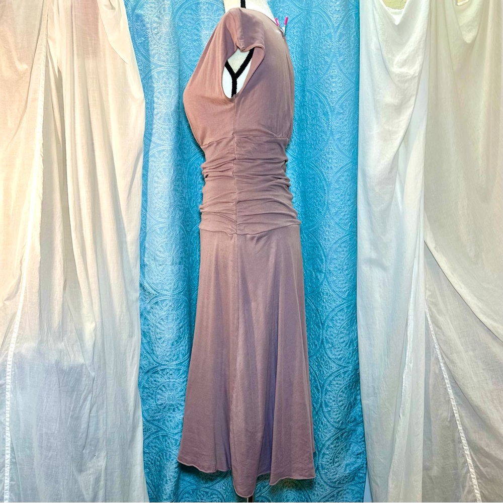 #D4 Velvet by graham & spencer Fit & Flare Ruched Midi Dress Sz M - Picture 4 of 11